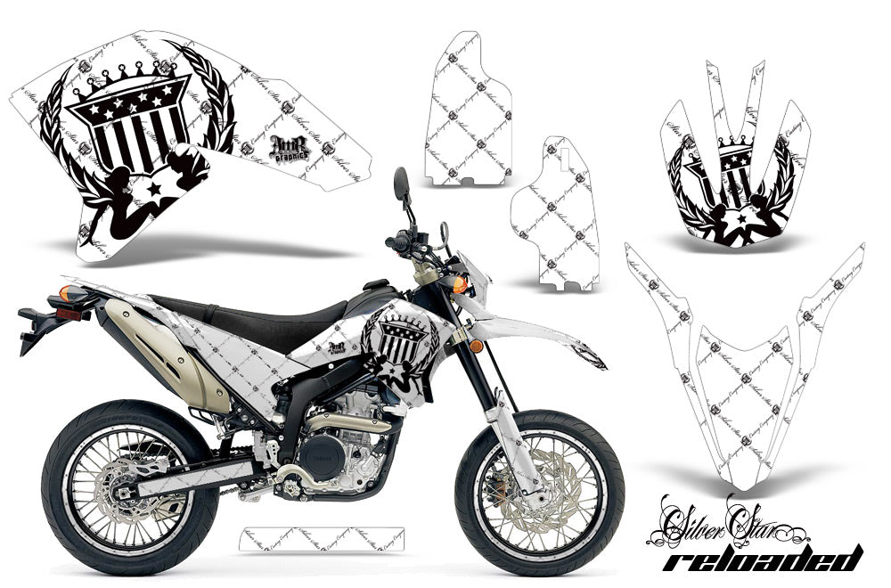 Graphics Kit Decals Sticker Wrap + # Plates For Yamaha WR250R WR250X 2007-2016 RELOADED BLACK WHITE-atv motorcycle utv parts accessories gear helmets jackets gloves pantsAll Terrain Depot