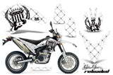 Graphics Kit Decals Sticker Wrap + # Plates For Yamaha WR250R WR250X 2007-2016 RELOADED BLACK WHITE
