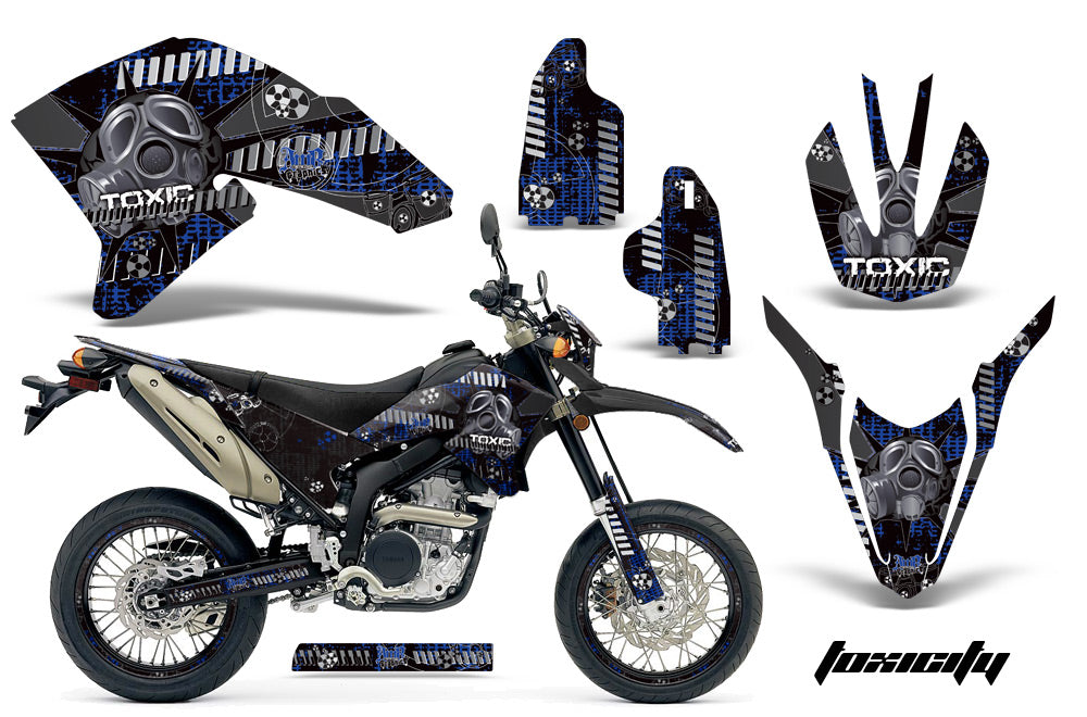 Graphics Kit Decals Sticker Wrap + # Plates For Yamaha WR250R WR250X 2007-2016 TOXIC BLUE BLACK-atv motorcycle utv parts accessories gear helmets jackets gloves pantsAll Terrain Depot