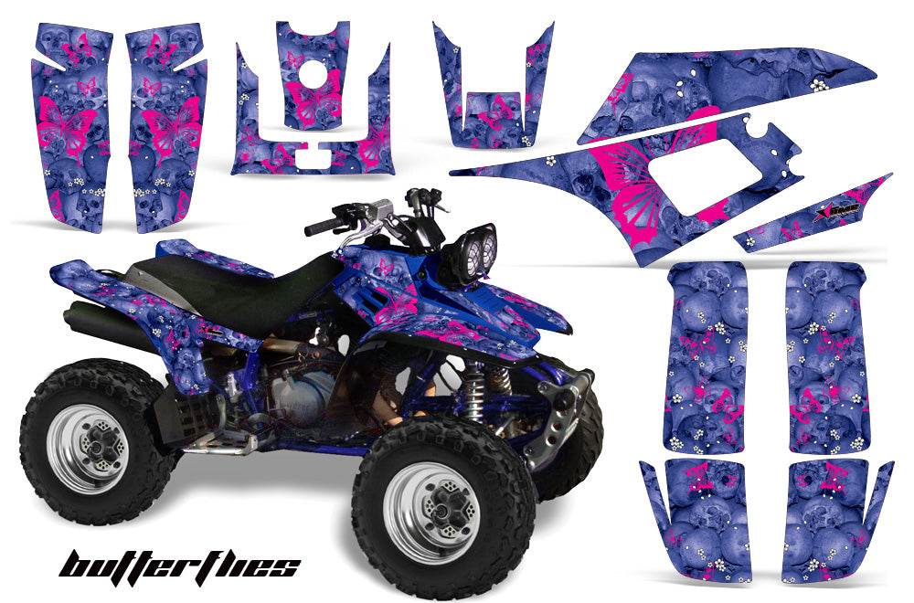 ATV Graphics Kit Quad Decal Wrap For Yamaha Warrior YFM350X 1987-2004 BUTTERFLIES PINK BLACK-atv motorcycle utv parts accessories gear helmets jackets gloves pantsAll Terrain Depot