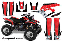 Load image into Gallery viewer, ATV Graphics Kit Quad Decal Wrap For Yamaha Warrior YFM350X 1987-2004 DIAMOND RACE RED BLACK-atv motorcycle utv parts accessories gear helmets jackets gloves pantsAll Terrain Depot