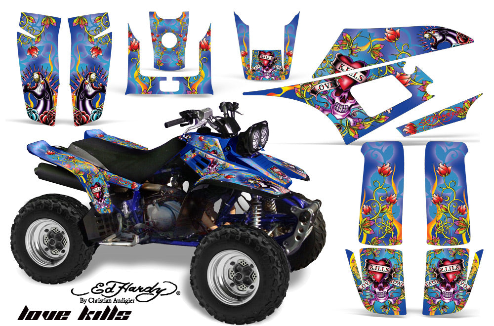 ATV Graphics Kit Quad Decal Wrap For Yamaha Warrior YFM350X 1987-2004 EDHLK BLUE-atv motorcycle utv parts accessories gear helmets jackets gloves pantsAll Terrain Depot
