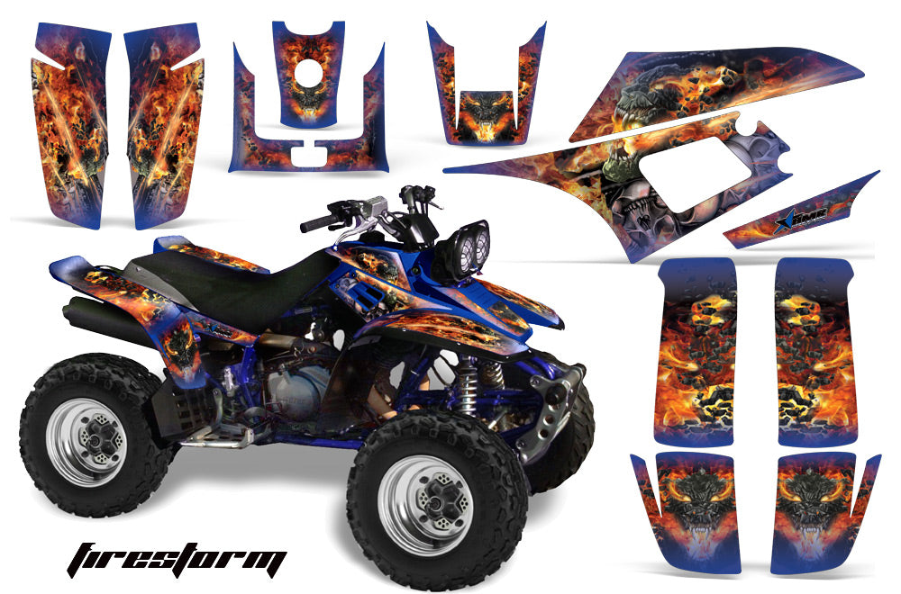 ATV Graphics Kit Quad Decal Wrap For Yamaha Warrior YFM350X 1987-2004 FIRESTORM BLUE-atv motorcycle utv parts accessories gear helmets jackets gloves pantsAll Terrain Depot