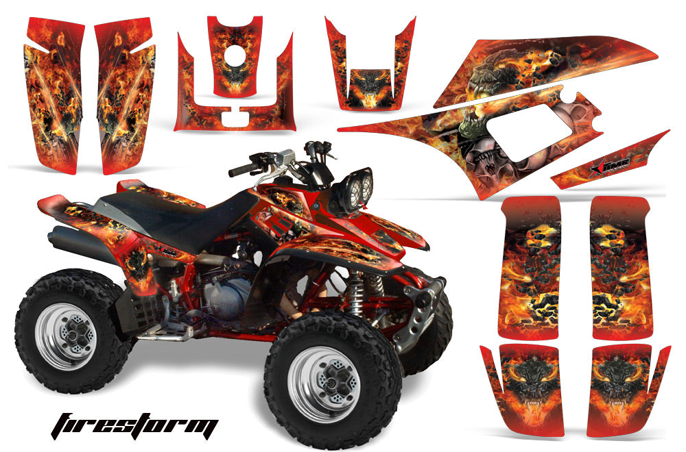 ATV Graphics Kit Quad Decal Wrap For Yamaha Warrior YFM350X 1987-2004 FIRESTORM RED-atv motorcycle utv parts accessories gear helmets jackets gloves pantsAll Terrain Depot