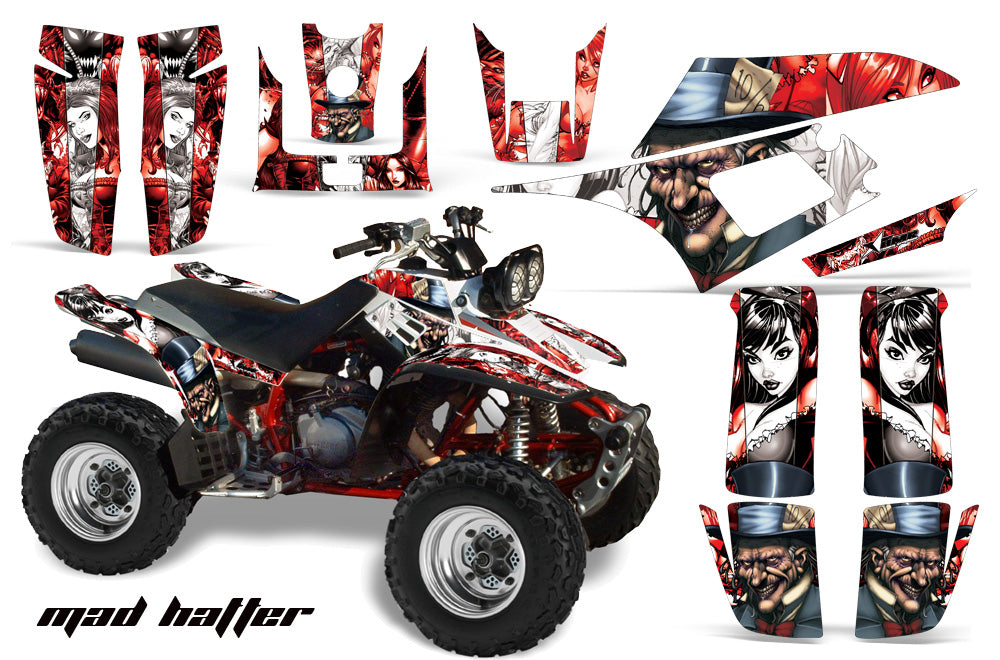 ATV Graphics Kit Quad Decal Wrap For Yamaha Warrior YFM350X 1987-2004 HATTER WHITE RED-atv motorcycle utv parts accessories gear helmets jackets gloves pantsAll Terrain Depot
