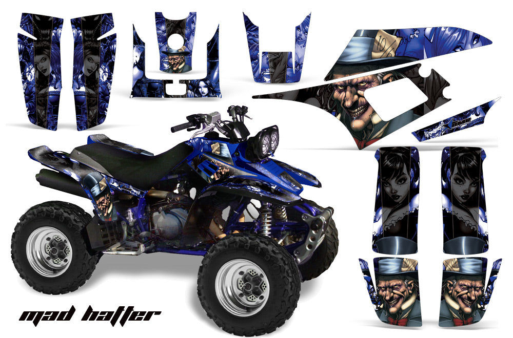 ATV Graphics Kit Quad Decal Wrap For Yamaha Warrior YFM350X 1987-2004 HATTER BLACK BLUE-atv motorcycle utv parts accessories gear helmets jackets gloves pantsAll Terrain Depot