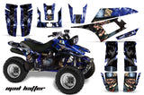 ATV Graphics Kit Quad Decal Wrap For Yamaha Warrior YFM350X 1987-2004 HATTER BLACK BLUE