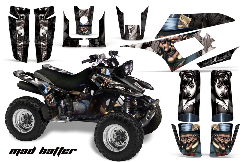 ATV Graphics Kit Quad Decal Wrap For Yamaha Warrior YFM350X 1987-2004 HATTER SILVER BLACK-atv motorcycle utv parts accessories gear helmets jackets gloves pantsAll Terrain Depot