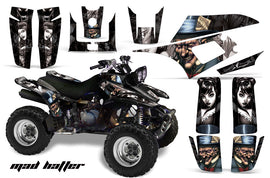 ATV Graphics Kit Quad Decal Wrap For Yamaha Warrior YFM350X 1987-2004 HATTER SILVER BLACK-atv motorcycle utv parts accessories gear helmets jackets gloves pantsAll Terrain Depot
