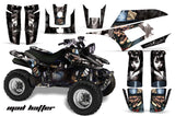 ATV Graphics Kit Quad Decal Wrap For Yamaha Warrior YFM350X 1987-2004 HATTER SILVER BLACK