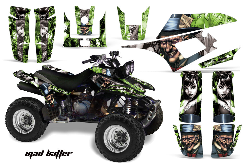 ATV Graphics Kit Quad Decal Wrap For Yamaha Warrior YFM350X 1987-2004 HATTER SILVER GREEN-atv motorcycle utv parts accessories gear helmets jackets gloves pantsAll Terrain Depot