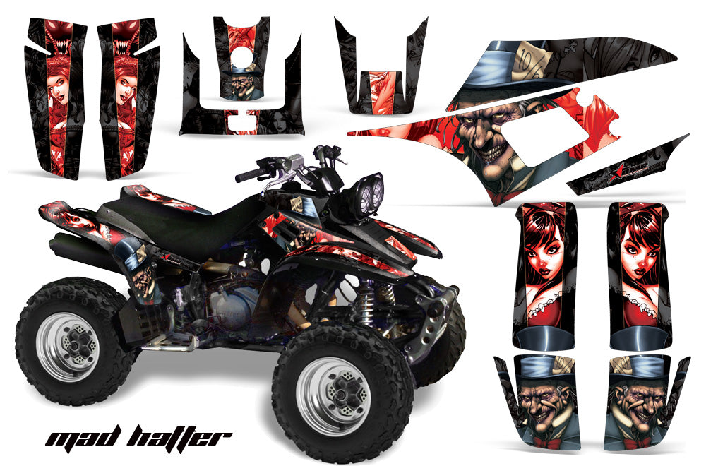 ATV Graphics Kit Quad Decal Wrap For Yamaha Warrior YFM350X 1987-2004 HATTER RED BLACK-atv motorcycle utv parts accessories gear helmets jackets gloves pantsAll Terrain Depot