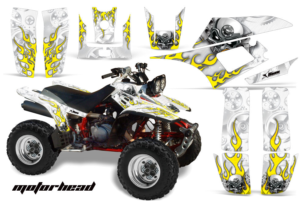 ATV Graphics Kit Quad Decal Wrap For Yamaha Warrior YFM350X 1987-2004 MOTORHEAD WHITE-atv motorcycle utv parts accessories gear helmets jackets gloves pantsAll Terrain Depot