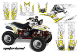 ATV Graphics Kit Quad Decal Wrap For Yamaha Warrior YFM350X 1987-2004 MOTORHEAD WHITE