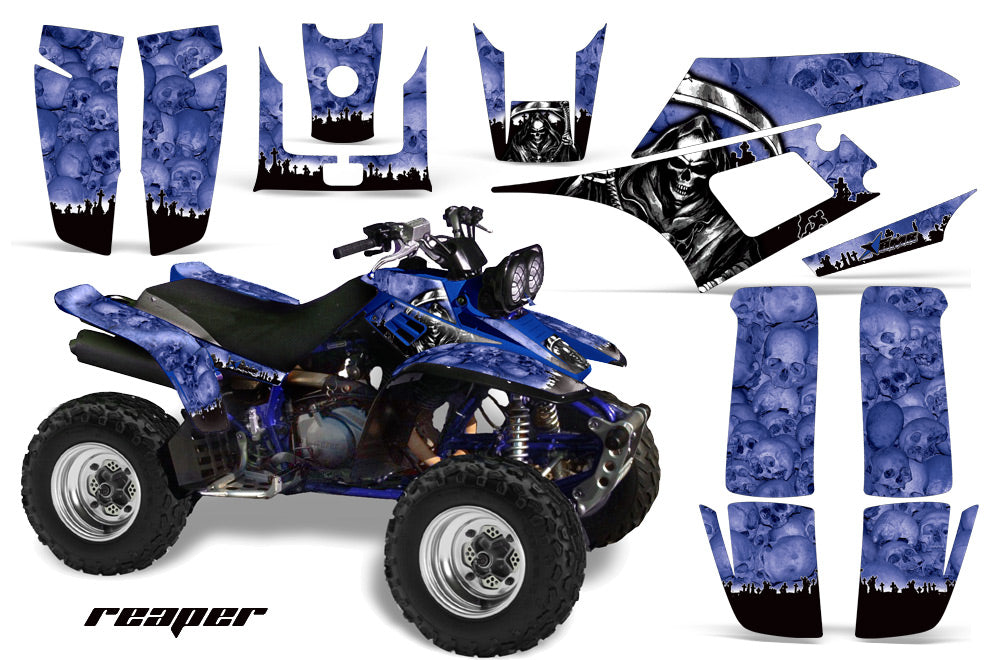 ATV Graphics Kit Quad Decal Wrap For Yamaha Warrior YFM350X 1987-2004 REAPER BLUE-atv motorcycle utv parts accessories gear helmets jackets gloves pantsAll Terrain Depot
