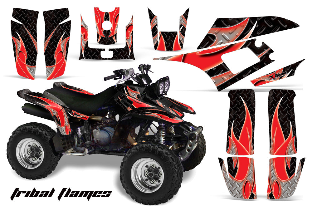 ATV Graphics Kit Quad Decal Wrap For Yamaha Warrior YFM350X 1987-2004 TRIBAL RED BLACK-atv motorcycle utv parts accessories gear helmets jackets gloves pantsAll Terrain Depot