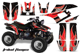 ATV Graphics Kit Quad Decal Wrap For Yamaha Warrior YFM350X 1987-2004 TRIBAL RED BLACK-atv motorcycle utv parts accessories gear helmets jackets gloves pantsAll Terrain Depot