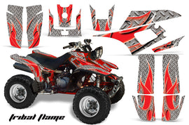 ATV Graphics Kit Quad Decal Wrap For Yamaha Warrior YFM350X 1987-2004 TRIBAL RED SILVER-atv motorcycle utv parts accessories gear helmets jackets gloves pantsAll Terrain Depot