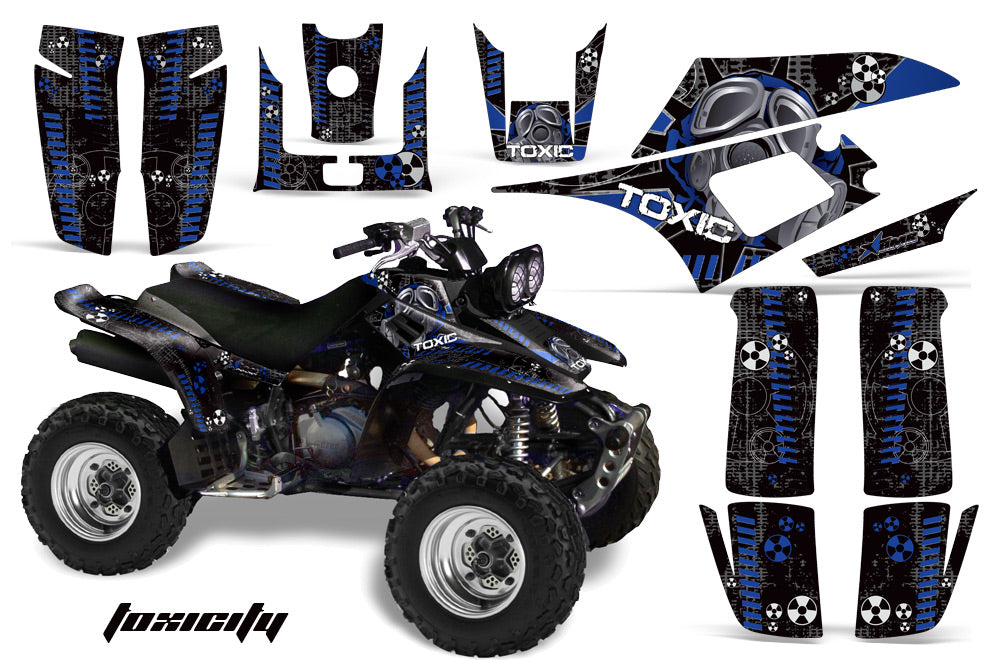 ATV Graphics Kit Quad Decal Wrap For Yamaha Warrior YFM350X 1987-2004 TOXIC BLUE BLACK-atv motorcycle utv parts accessories gear helmets jackets gloves pantsAll Terrain Depot