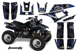 ATV Graphics Kit Quad Decal Wrap For Yamaha Warrior YFM350X 1987-2004 TOXIC BLUE BLACK