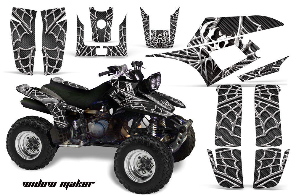 ATV Graphics Kit Quad Decal Wrap For Yamaha Warrior YFM350X 1987-2004 WIDOW WHITE BLACK-atv motorcycle utv parts accessories gear helmets jackets gloves pantsAll Terrain Depot