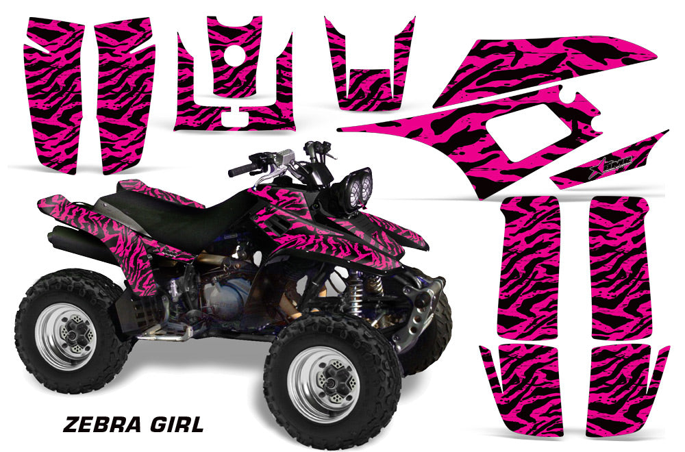 ATV Graphics Kit Quad Decal Wrap For Yamaha Warrior YFM350X 1987-2004 ZEBRA BLACK PINK-atv motorcycle utv parts accessories gear helmets jackets gloves pantsAll Terrain Depot