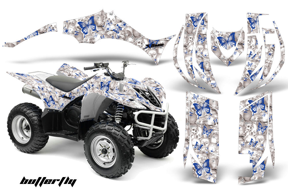 ATV Decal Graphic Kit Quad Sticker Wrap For Yamaha Wolverine 450 2006-2012 BUTTERFLIES BLUE WHITE-atv motorcycle utv parts accessories gear helmets jackets gloves pantsAll Terrain Depot