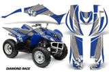 ATV Decal Graphic Kit Quad Sticker Wrap For Yamaha Wolverine 450 2006-2012 DIAMOND RACE SILVER BLUE