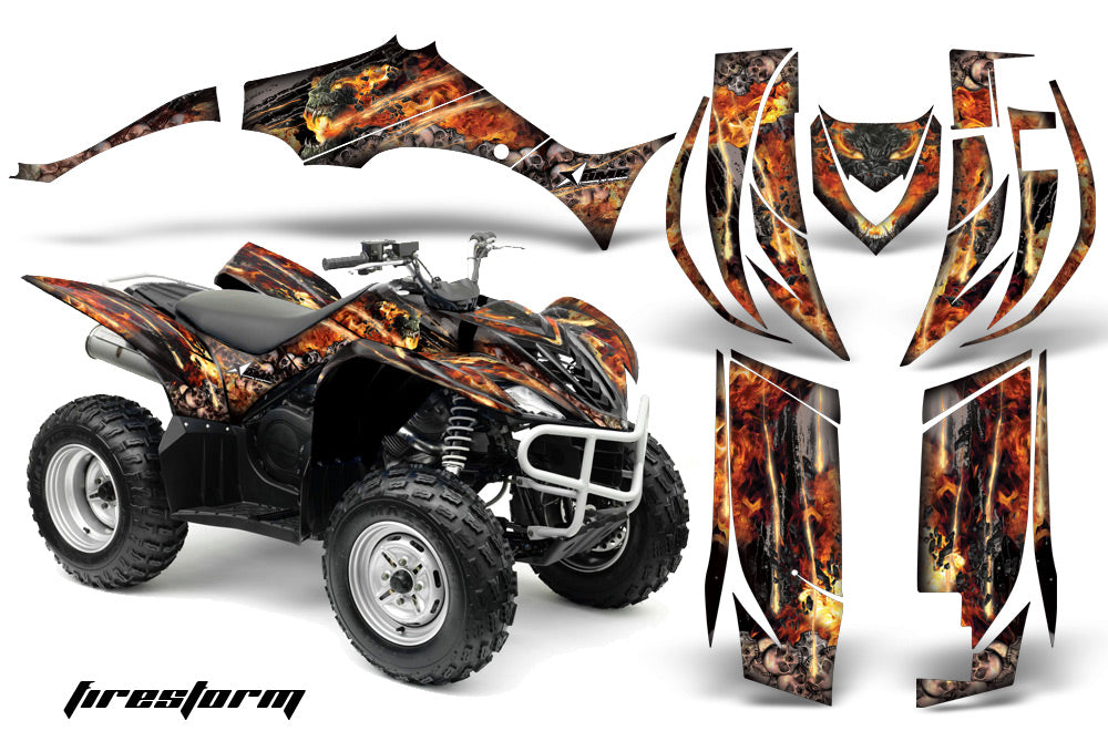 ATV Decal Graphic Kit Quad Sticker Wrap For Yamaha Wolverine 450 2006-2012 FIRESTORM BLACK-atv motorcycle utv parts accessories gear helmets jackets gloves pantsAll Terrain Depot