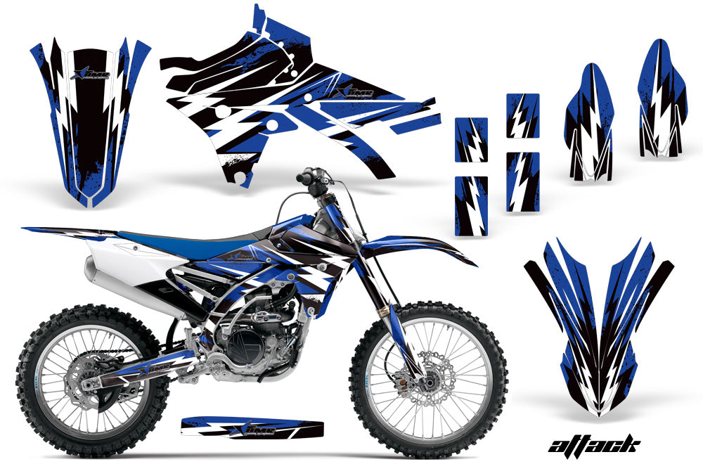 Dirt Bike Graphics Kit Decal Sticker Wrap For Yamaha YZ250F YZ450F 2014-2017 ATTACK BLUE-atv motorcycle utv parts accessories gear helmets jackets gloves pantsAll Terrain Depot