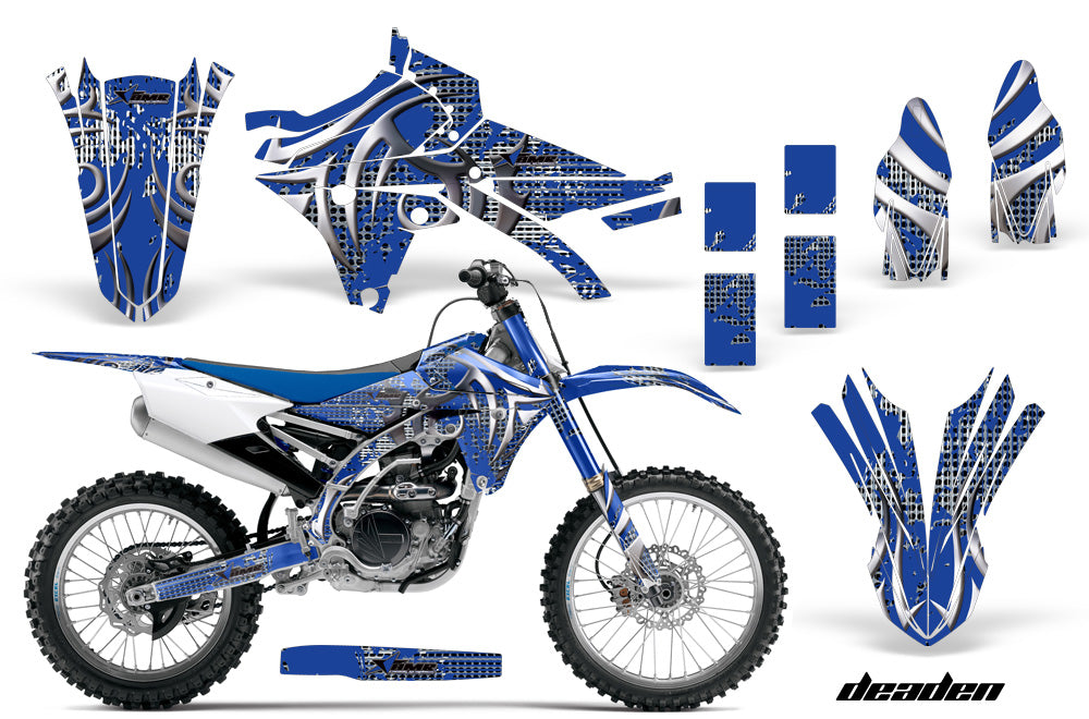 Dirt Bike Graphics Kit Decal Sticker Wrap For Yamaha YZ250F YZ450F 2014-2017 DEADEN BLUE-atv motorcycle utv parts accessories gear helmets jackets gloves pantsAll Terrain Depot