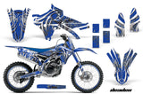 Graphics Kit Decal Sticker Wrap + # Plates For Yamaha YZ250F YZ450F 2014-2017 DEADEN BLUE
