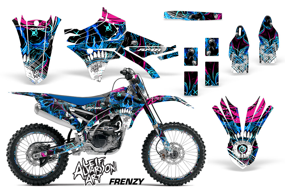 Graphics Kit Decal Sticker Wrap + # Plates For Yamaha YZ250F YZ450F 2014-2017 FRENZY BLUE-atv motorcycle utv parts accessories gear helmets jackets gloves pantsAll Terrain Depot