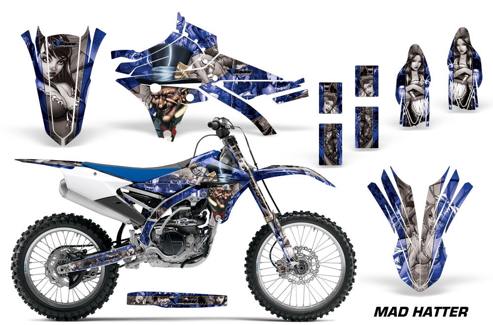 Dirt Bike Graphics Kit Decal Sticker Wrap For Yamaha YZ250F YZ450F 2014-2017 HATTER BLACK SILVER-atv motorcycle utv parts accessories gear helmets jackets gloves pantsAll Terrain Depot