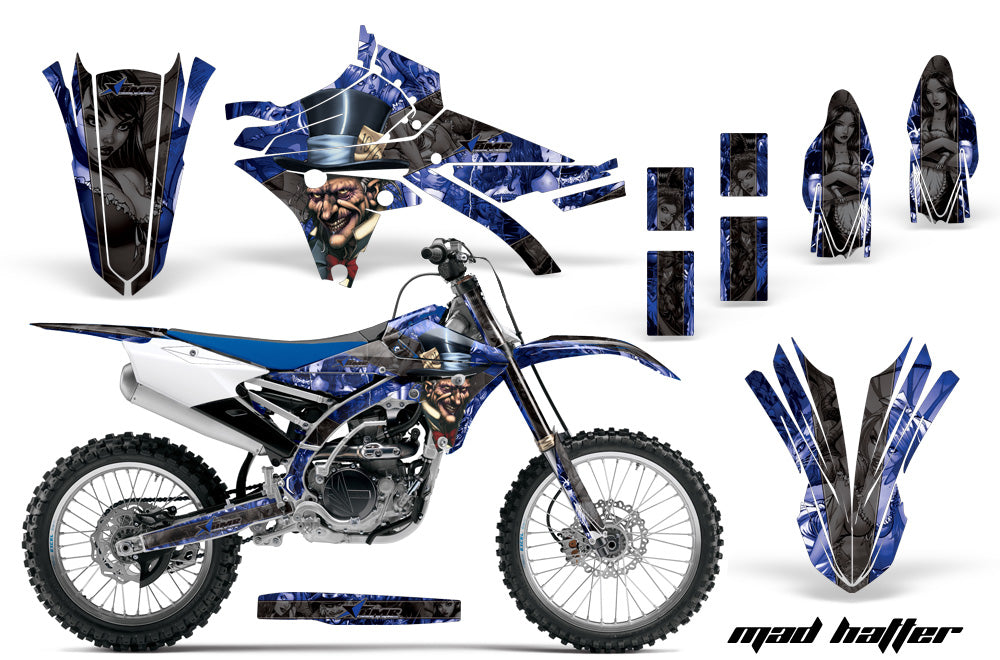 Dirt Bike Graphics Kit Decal Sticker Wrap For Yamaha YZ250F YZ450F 2014-2017 HATTER BLACK BLUE-atv motorcycle utv parts accessories gear helmets jackets gloves pantsAll Terrain Depot
