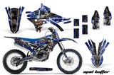Graphics Kit Decal Sticker Wrap + # Plates For Yamaha YZ250F YZ450F 2014-2017 HATTER BLACK BLUE