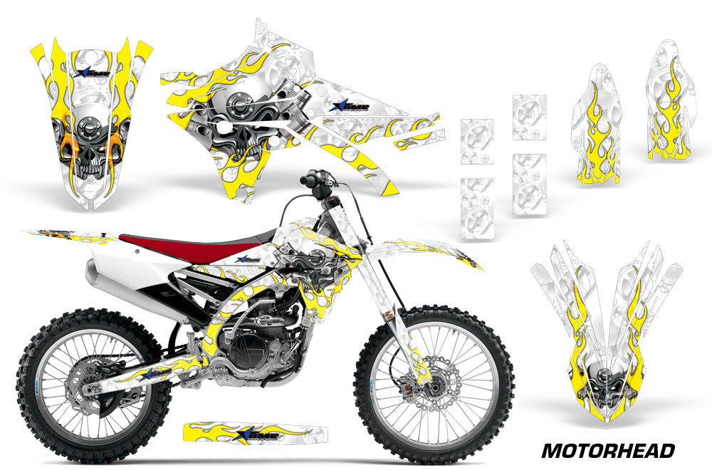 Dirt Bike Graphics Kit Decal Sticker Wrap For Yamaha YZ250F YZ450F 2014-2017 MOTORHEAD WHITE-atv motorcycle utv parts accessories gear helmets jackets gloves pantsAll Terrain Depot