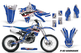Dirt Bike Graphics Kit Decal Sticker Wrap For Yamaha YZ250F YZ450F 2014-2017 WARHAWK BLUE-atv motorcycle utv parts accessories gear helmets jackets gloves pantsAll Terrain Depot