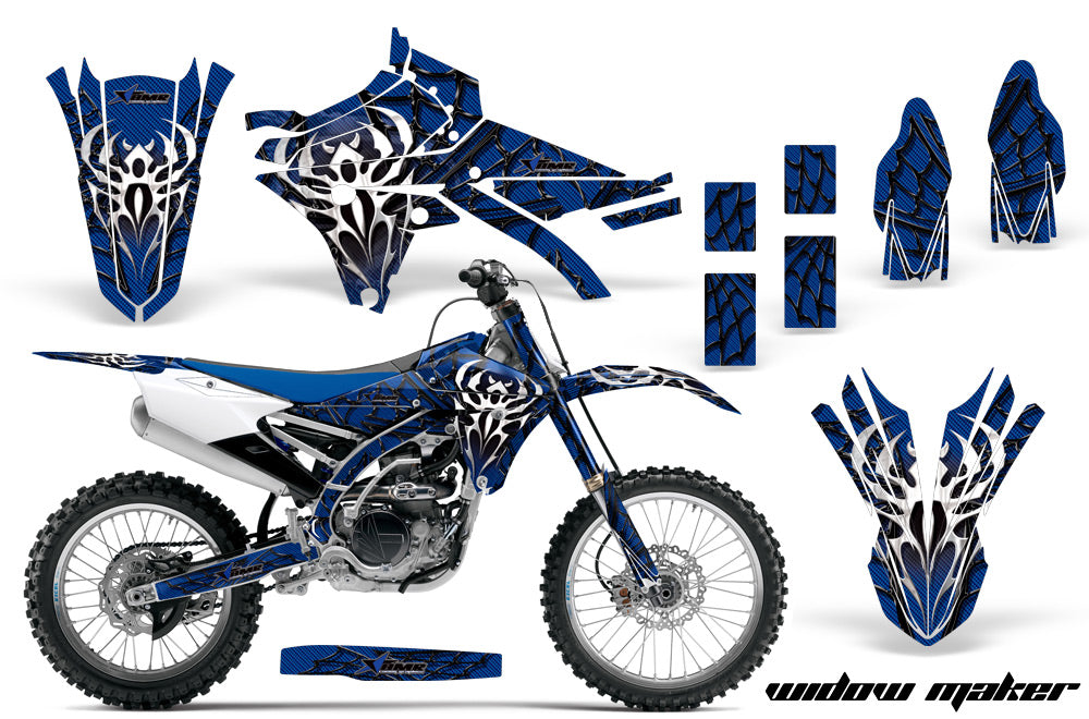 Dirt Bike Graphics Kit Decal Sticker Wrap For Yamaha YZ250F YZ450F 2014-2017 WIDOW BLACK BLUE-atv motorcycle utv parts accessories gear helmets jackets gloves pantsAll Terrain Depot