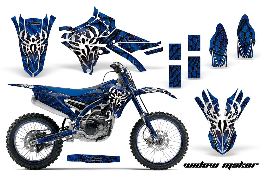 Graphics Kit Decal Sticker Wrap + # Plates For Yamaha YZ250F YZ450F 2014-2017 WIDOW BLACK BLUE-atv motorcycle utv parts accessories gear helmets jackets gloves pantsAll Terrain Depot