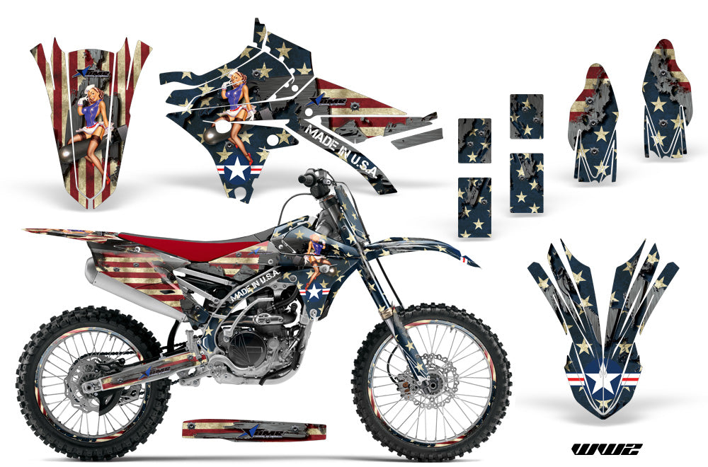 Graphics Kit Decal Sticker Wrap + # Plates For Yamaha YZ250F YZ450F 2014-2017 WW2 BOMBER-atv motorcycle utv parts accessories gear helmets jackets gloves pantsAll Terrain Depot