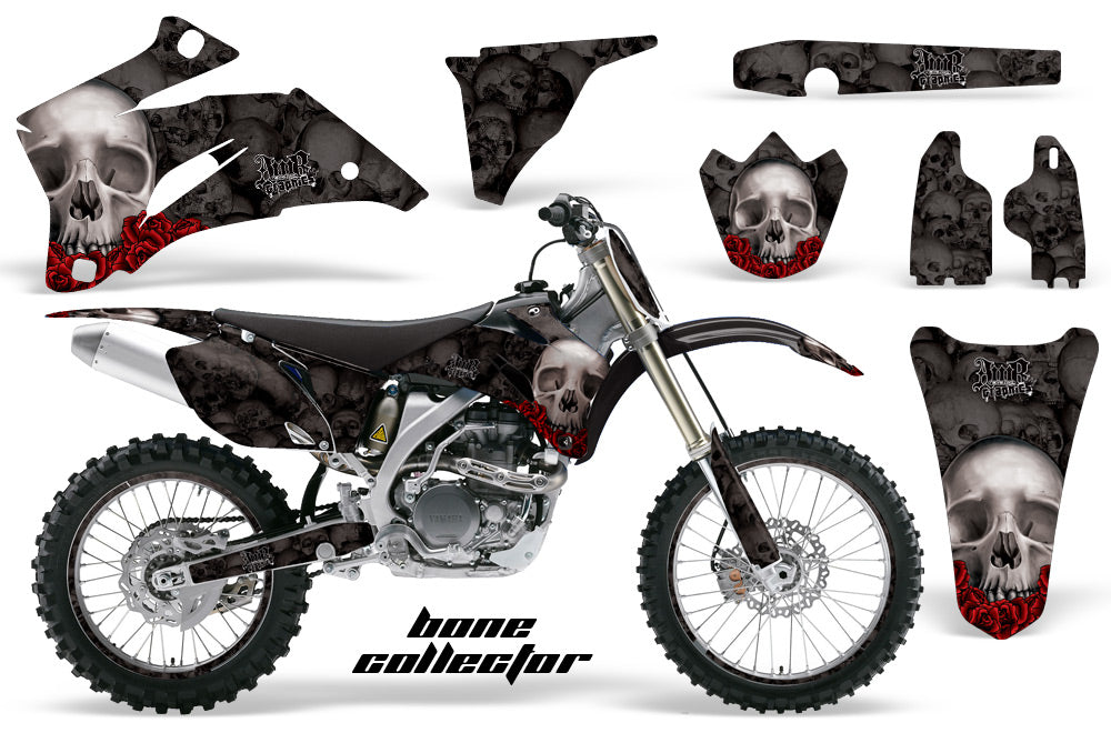 Graphics Kit Decal Wrap + # Plates For Yamaha YZ250F YZ450F 2006-2009 BONES BLACK-atv motorcycle utv parts accessories gear helmets jackets gloves pantsAll Terrain Depot