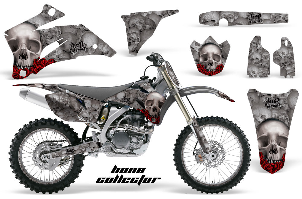 Graphics Kit Decal Wrap + # Plates For Yamaha YZ250F YZ450F 2006-2009 BONES SILVER-atv motorcycle utv parts accessories gear helmets jackets gloves pantsAll Terrain Depot