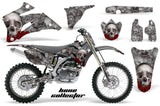 Graphics Kit Decal Wrap + # Plates For Yamaha YZ250F YZ450F 2006-2009 BONES SILVER