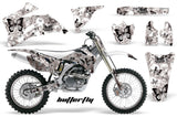Graphics Kit Decal Wrap + # Plates For Yamaha YZ250F YZ450F 2006-2009 BUTTERFLIES BLACK WHITE