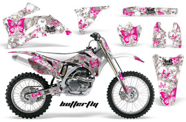 Graphics Kit Decal Wrap + # Plates For Yamaha YZ250F YZ450F 2006-2009 BUTTERFLIES PINK WHITE-atv motorcycle utv parts accessories gear helmets jackets gloves pantsAll Terrain Depot
