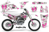 Graphics Kit Decal Wrap + # Plates For Yamaha YZ250F YZ450F 2006-2009 BUTTERFLIES PINK WHITE