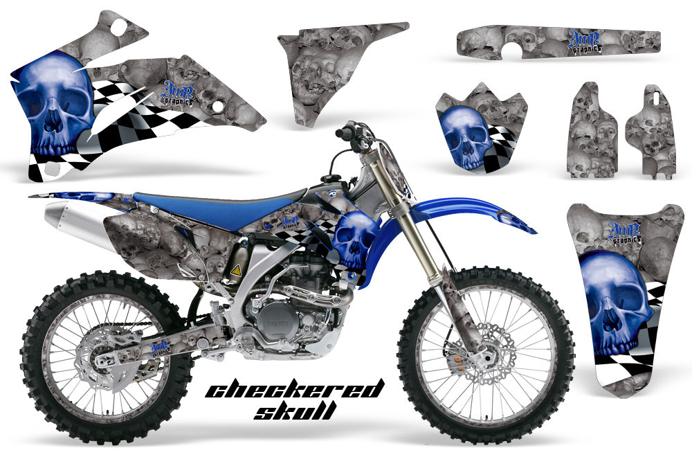 Graphics Kit Decal Wrap + # Plates For Yamaha YZ250F YZ450F 2006-2009 CHECKERED BLUE-atv motorcycle utv parts accessories gear helmets jackets gloves pantsAll Terrain Depot
