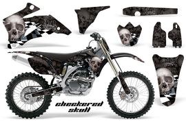 Graphics Kit Decal Wrap + # Plates For Yamaha YZ250F YZ450F 2006-2009 CHECKERED SILVER BLACK-atv motorcycle utv parts accessories gear helmets jackets gloves pantsAll Terrain Depot