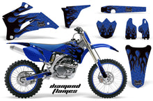 Load image into Gallery viewer, Graphics Kit Decal Wrap + # Plates For Yamaha YZ250F YZ450F 2006-2009 DIAMOND FLAMES BLACK BLUE-atv motorcycle utv parts accessories gear helmets jackets gloves pantsAll Terrain Depot